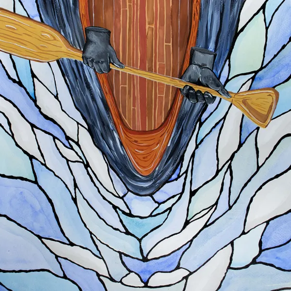 Sydney Ockenga "Floating By," gouache, watercolor, ink, 20" x 16" | $400