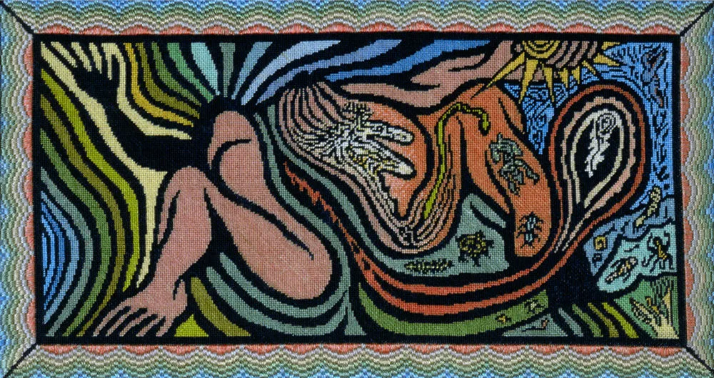 Creation of the World PP2, petit point (needleworker: Jean Berens)