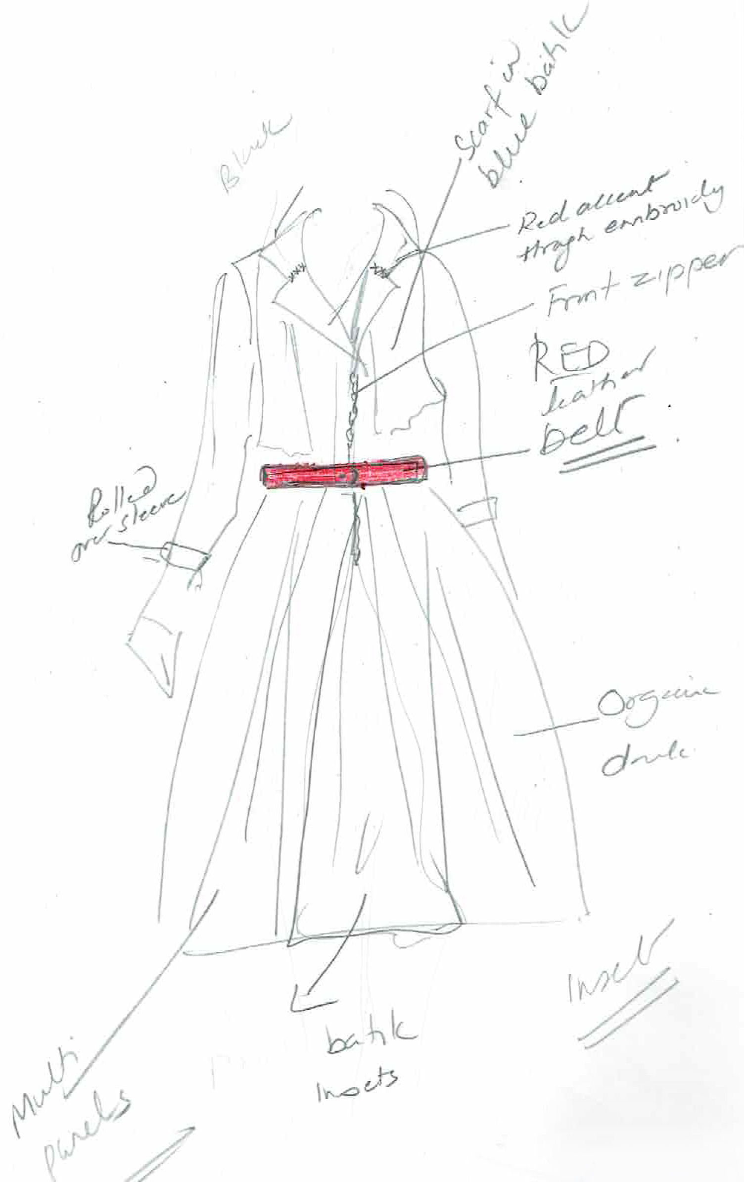 Sketch of dress prototype