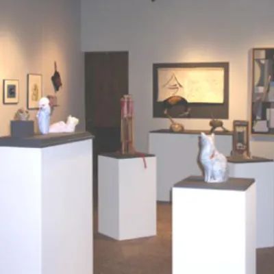 Full shot of the exhibit in the arts building.