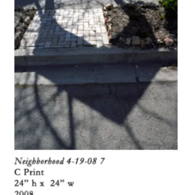 C print photograph of shadows across a sidewalk and street