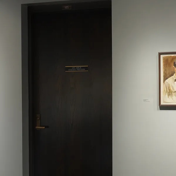 Installation view Self Portrait, 1946, Watercolor, 17.25 x 12", Courtesy of the Estate of David Byrd