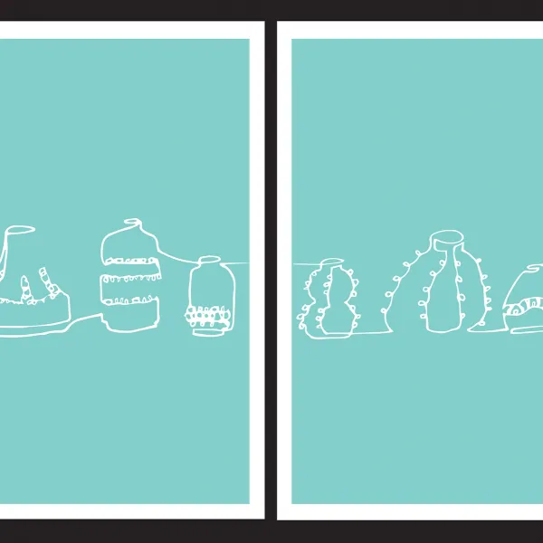 Alex Sanchez Goodbye with Love: For Monica, 2020 I digital illustration 4.25 x 5.5” each NFS. "Goodbye with Love" is a series of card sets, each intended for someone specific. The illustration on each references a shared memory with that individual and is presented in two different styles to reflect two perspectives of a shared experience. In the wake of my time at St. Kate's, and in anticipation of parting ways in our future, these cards are intended as a gift and a promise to stay in touch with those for whom these we