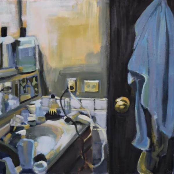 A.M. Preparation Room, 2016, oil on canvas, 28 x 30"