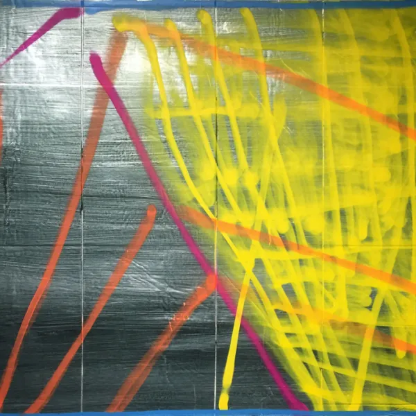 Gregory Fitz Aurora Borealis, 2016, acrylic on foil faced polyisocyanurate foam, 42 x 48”