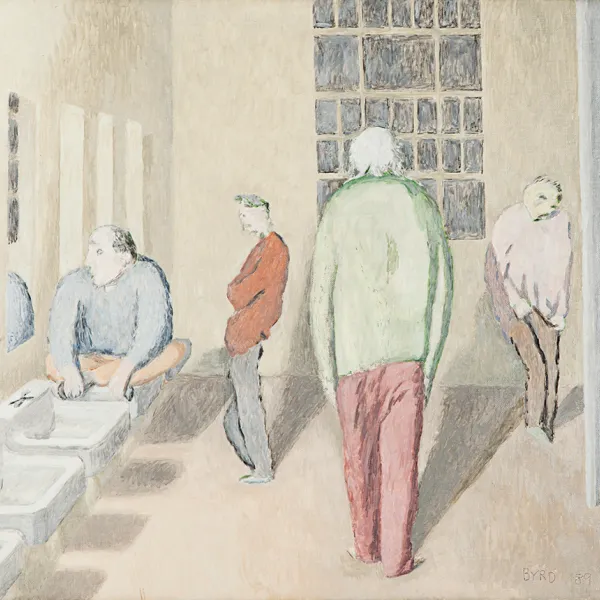 Lavatory at Night Time 1989, oil on canvas, 15 x 19", Courtesy of the Estate of David Byrd and Zieher Smith & Horton Gallery, New York