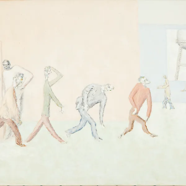 Patients into Dining Room 1989, oil on canvas, 15 x 19", Courtesy of the Estate of David Byrd and Zieher Smith & Horton Gallery, New York