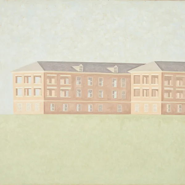 Hospital Buildings n.d., oil on canvas, 21 x 27", Courtesy of the Estate of David Byrd