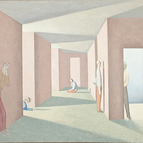 Hospital Hallway 1992, oil on canvas, 43 x 52", Courtesy of the Estate of David Byrd