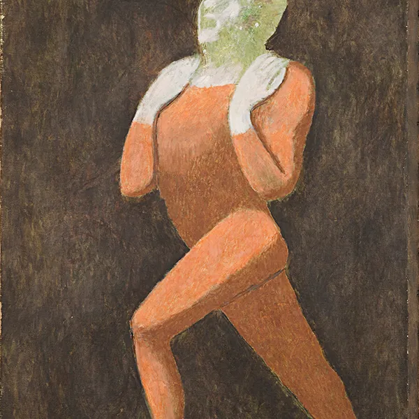 Man with Hands on Shoulders n.d., oil on canvas, 24 x 18", Courtesy of the Estate of David Byrd