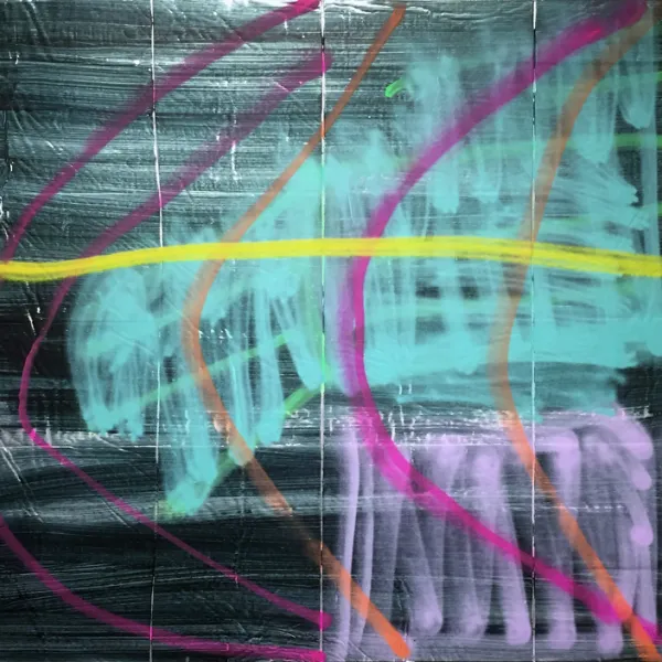 Gregory Fitz Aurora Borealis, 2016, acrylic on foil faced polyisocyanurate foam, 42 x 48”