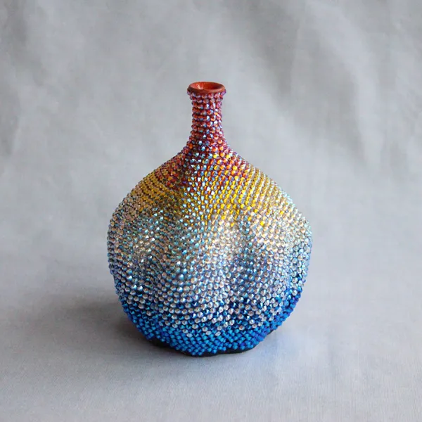 Gaslit, 2020 | ceramic, Swarovski Crystals, 3.75 (l) x 3.75 (w) x 5.25 (h)", $650