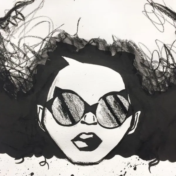 Breanna Goudeau Don't Have an Attitude (detail), India Ink, 22 x 30"