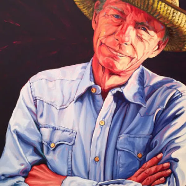 Patricia Olson, Institute Director & Faculty Jim: Remembered, 2016, oil on panel, 24 x 18"