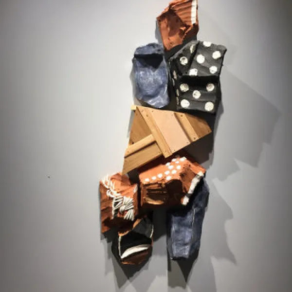 Elizabeth Cleary Portrait of the Potter, clay & wood, 60 x 36 x 12"