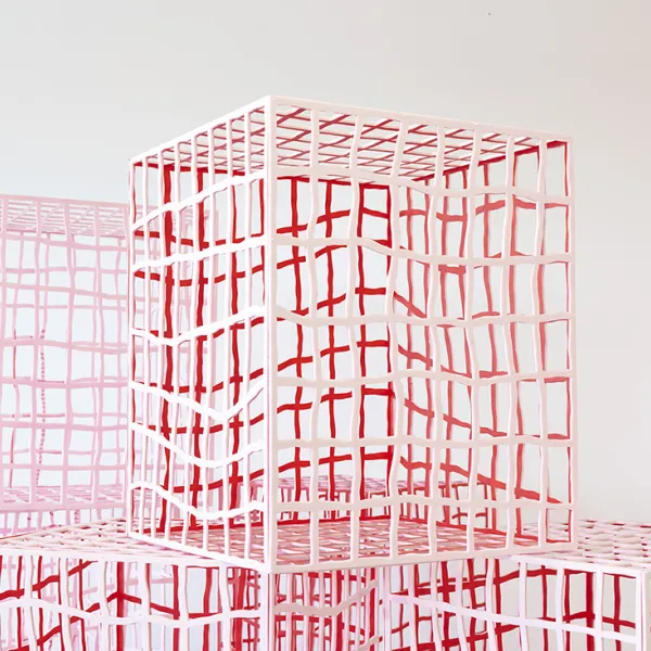 Sarah Kusa Detail, "Containment Strategies," 2022, mixed media. Photo by Jeff Cords.