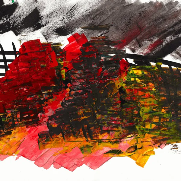 Hayden Minh "Abolish," acrylic on paper, 11” x 15”