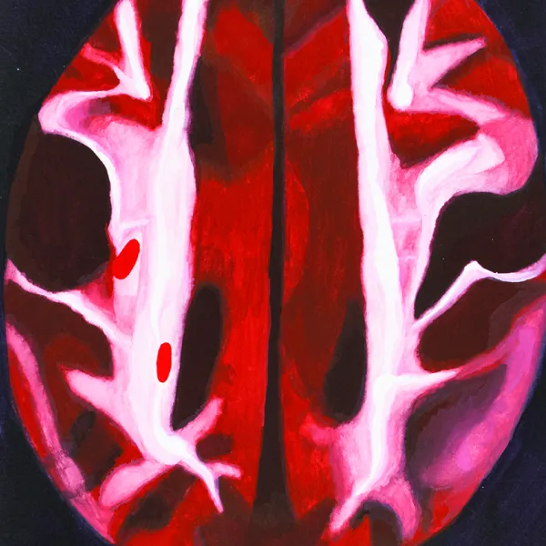 Autumn Nuss Oehlke "Fear," gouache on paper, 7" x 6" | $250