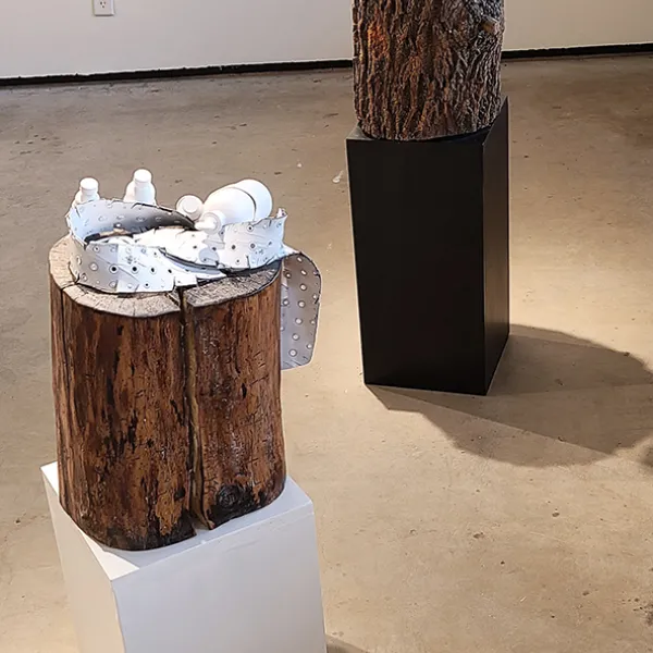 Autumn Nuss Oehlke "Plucking Weightlessness," mixed media, 16" x 13" x 4" | $690 Autumn Nuss Oehlke "Plucking Weightlessness," mixed media, 16" x 13" x 4" | $690