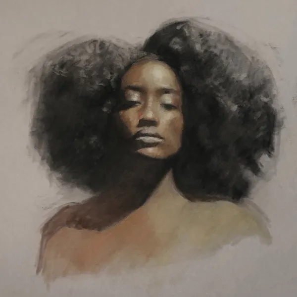Daralyn Peifer "Becoming Visible," pastel & charcoal, 18” x 20”