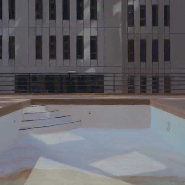 Poolscape 5 (Minneapolis Rooftop) 2013, oil on panel, 18 x 24”