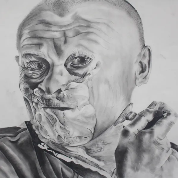Felicia Hamann Shaving: After Heikki Leis, 2014, graphite on paper, 30 x 22.5"