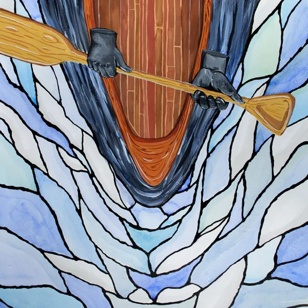Sydney Ockenga "Floating By," gouache, watercolor, ink, 20" x 16" | $400 Sydney Ockenga "Floating By," gouache, watercolor, ink, 20" x 16" | $400