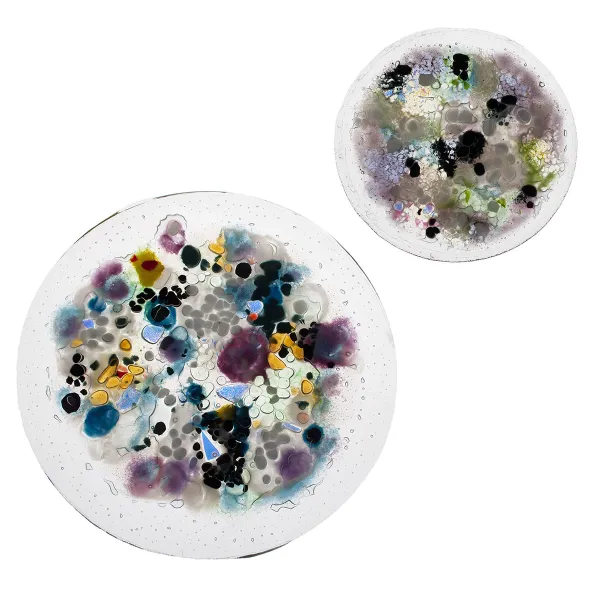 "Fungal Petri," glass fusing, 5" x 5"