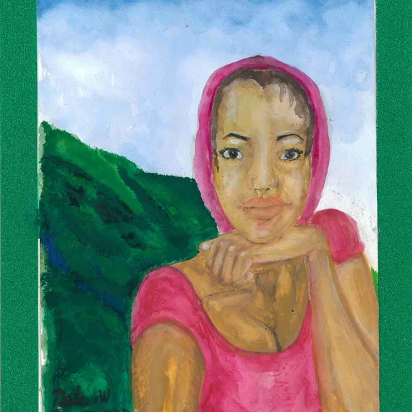 Nate Woodard "Untitled," acrylic on paper, 12” x 9”