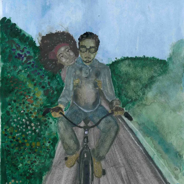 "Untitled," acrylic on paper, 12” x 9”