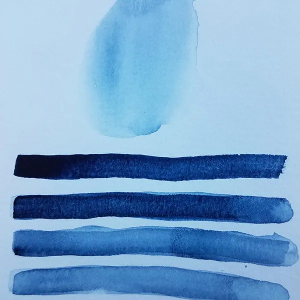 watercolor on watercolor paper, 23.5 x 17" Blue Lines (detail)