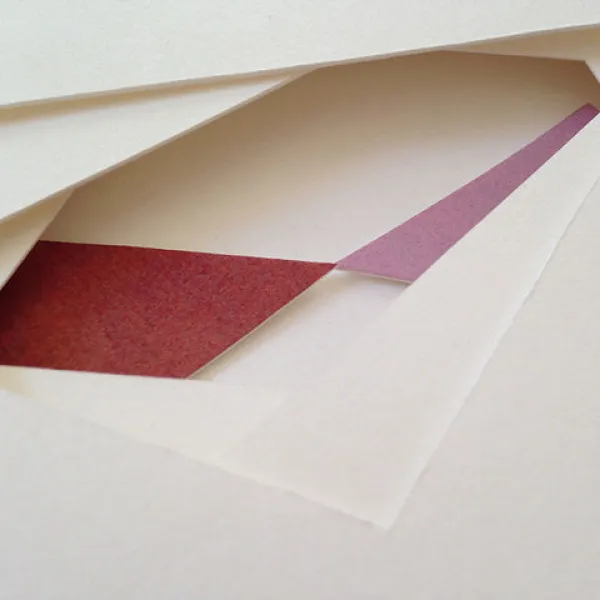 Color Studies II Red, Grey and White geometric art