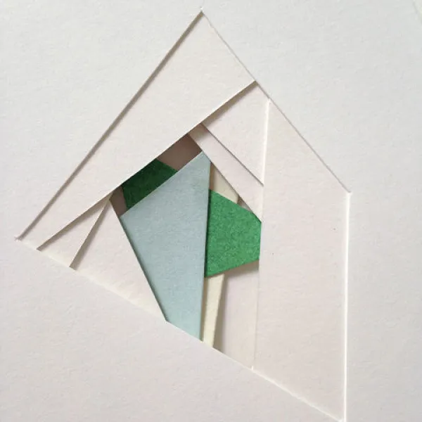 Grey, Green and White geometric art