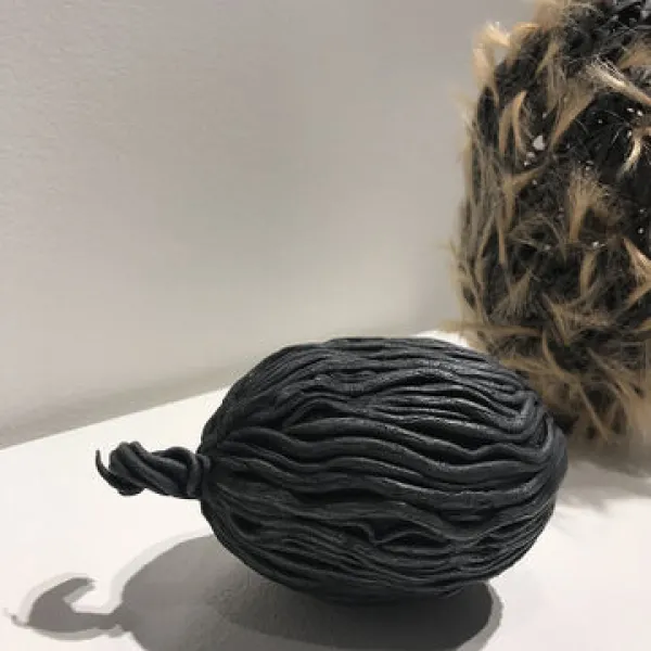 Dar Eckert Seed, Raku fired ceramic, 4 x 4 x 6", 2019