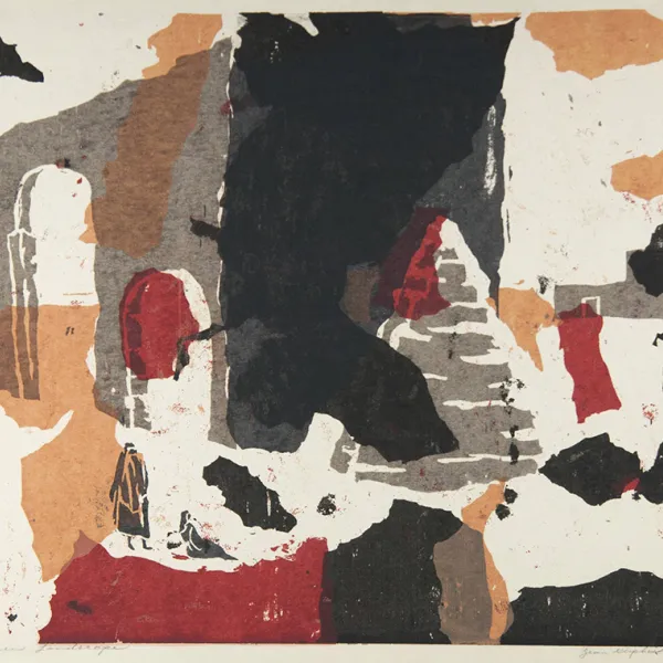The Conspirators Margeurite Eckers, circa 1956, serigraph St. Catherine University Permanent Collection (Accession No. 2013.0.353)