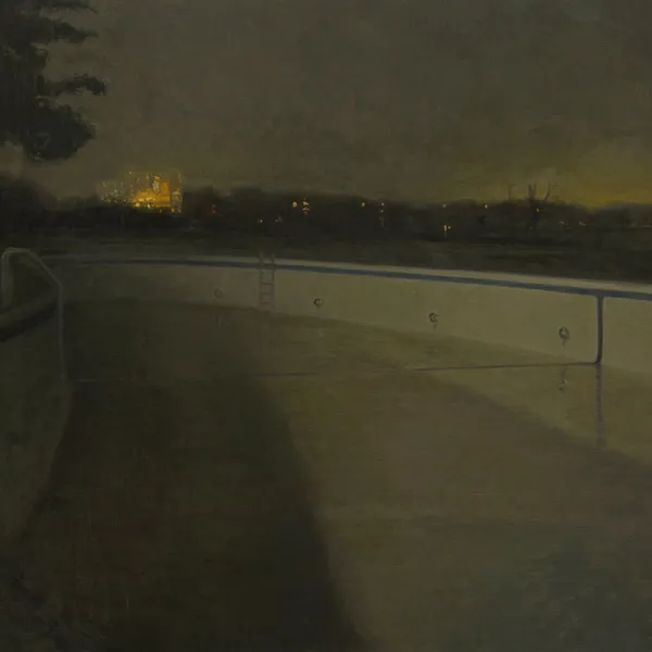 Poolscape 3 (Minikahda Pool Nocturne) 2012, oil on linen, 30 x 60"
