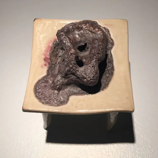 allay, 1999, porcelain, clay, glaze, 3 x 3 x 2.5"