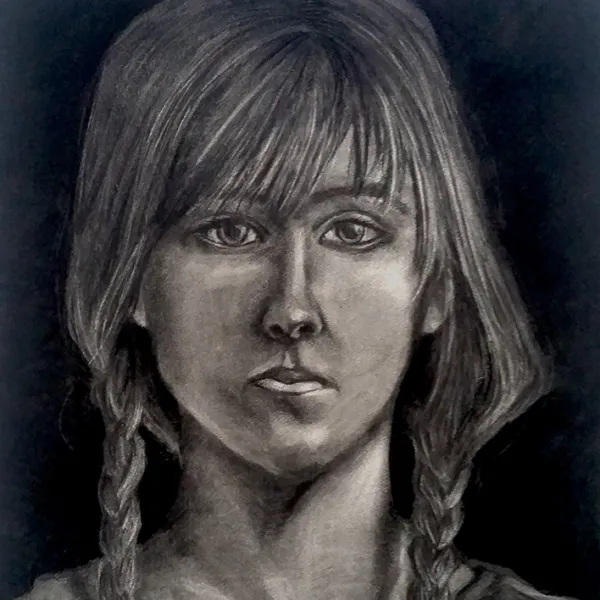Sarah Borgen, charcoal, 36 x 24"