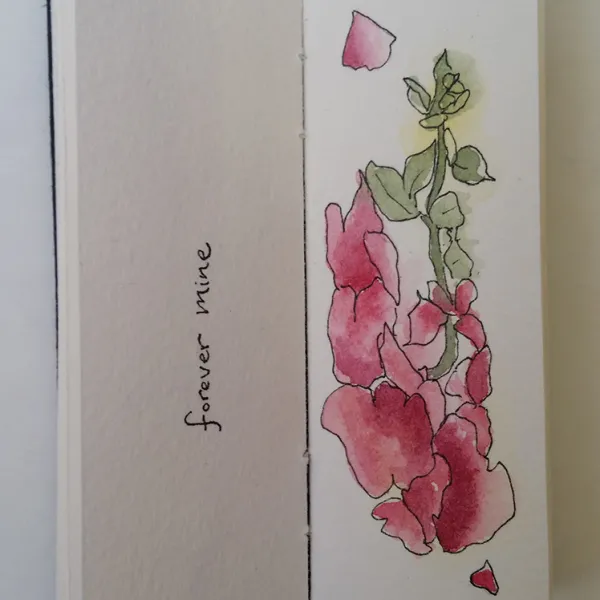 Stages, 2018 Sarah Borgen, artist book, watercolor, 4 x 1" closed
