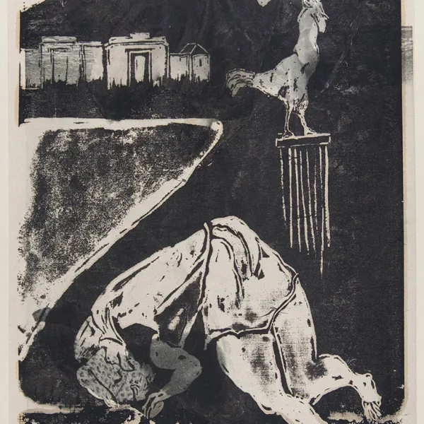 Phoebe Beesergeeger, print collage, 1956, St. Catherine University Permanent Collection (Accession No. 2013.0.21)