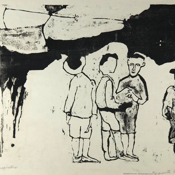 The Conspirators Margeurite Eckers, circa 1956, serigraph St. Catherine University Permanent Collection (Accession No. 2013.0.353)