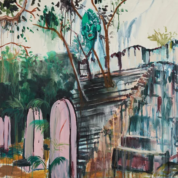2017, acrylic on canvas, 40 x 60" The Place of the Snake Kings