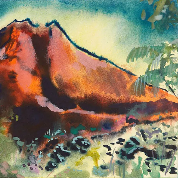 Where Are We Going gouache on paper, 6 x 9"