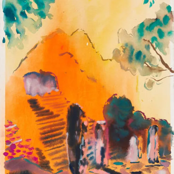Where Have We Been 2017, gouache on paper, 14 x 11"