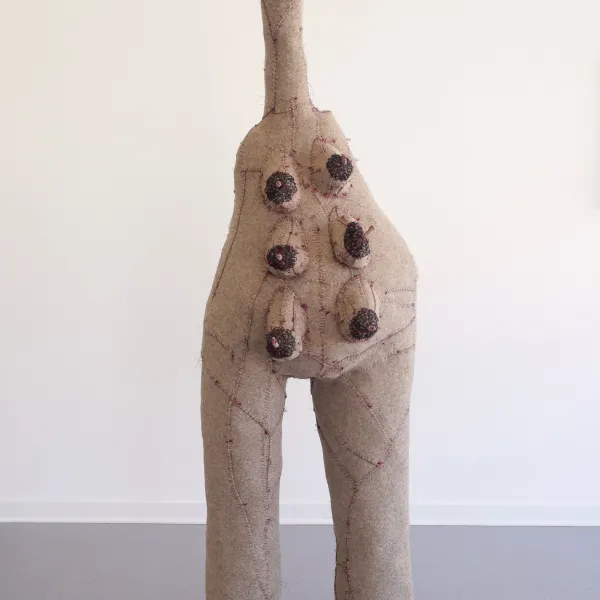 2023, wool felt, cotton thread, paper, fiberfill, galvanized steel pipe, wood, sewing hardware, 72” x 36” x 25”