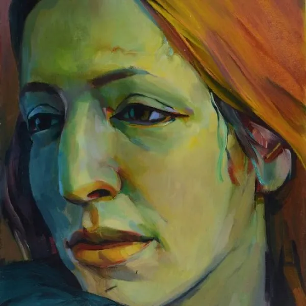 Jerry Rudquist, Untitled Head Study c. 1990s, oil on paper, 8” x 6”