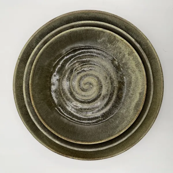 Platters Sofia Oslë, 2025, Stoneware with Ochre, 2x12.25