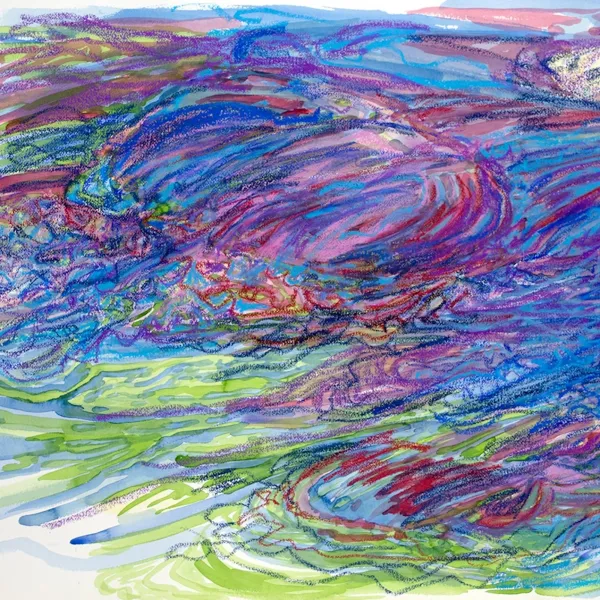 Water Flowing, 1994, Watercolor and chalk 