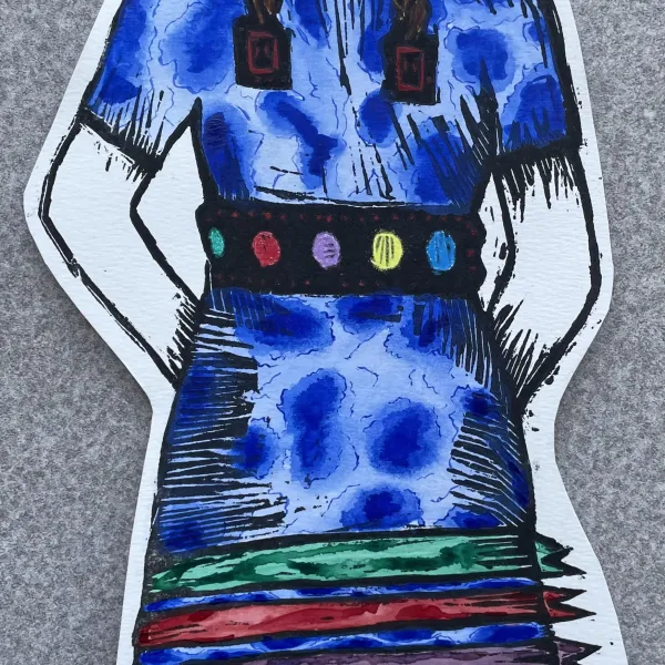 Because of my Aunties 2022 (painted in 2023), Mixed media