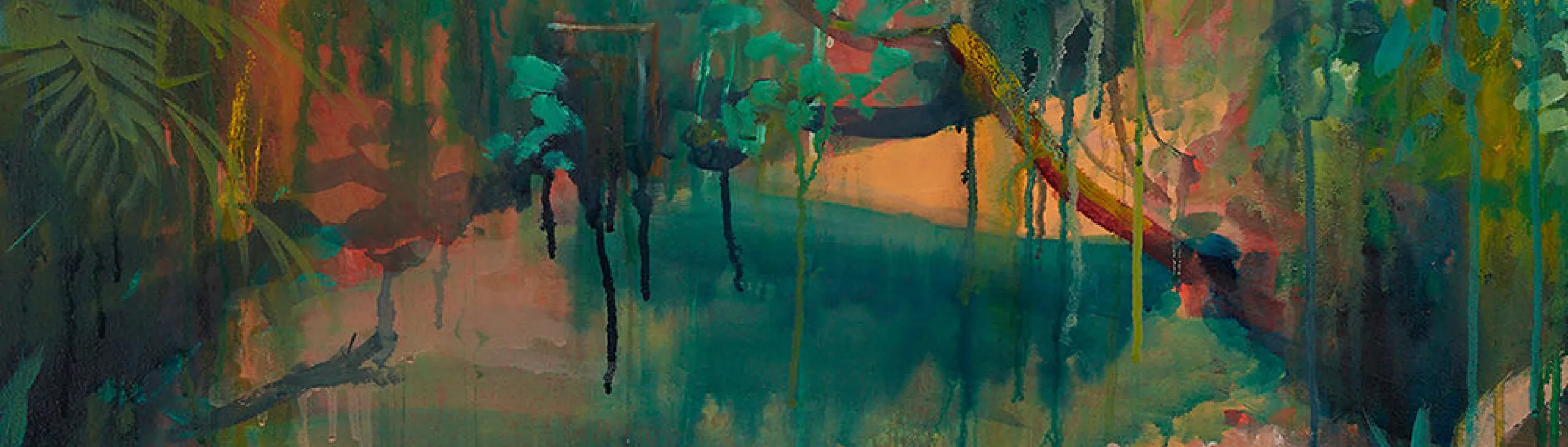 painting of a jungle in lush green colors
